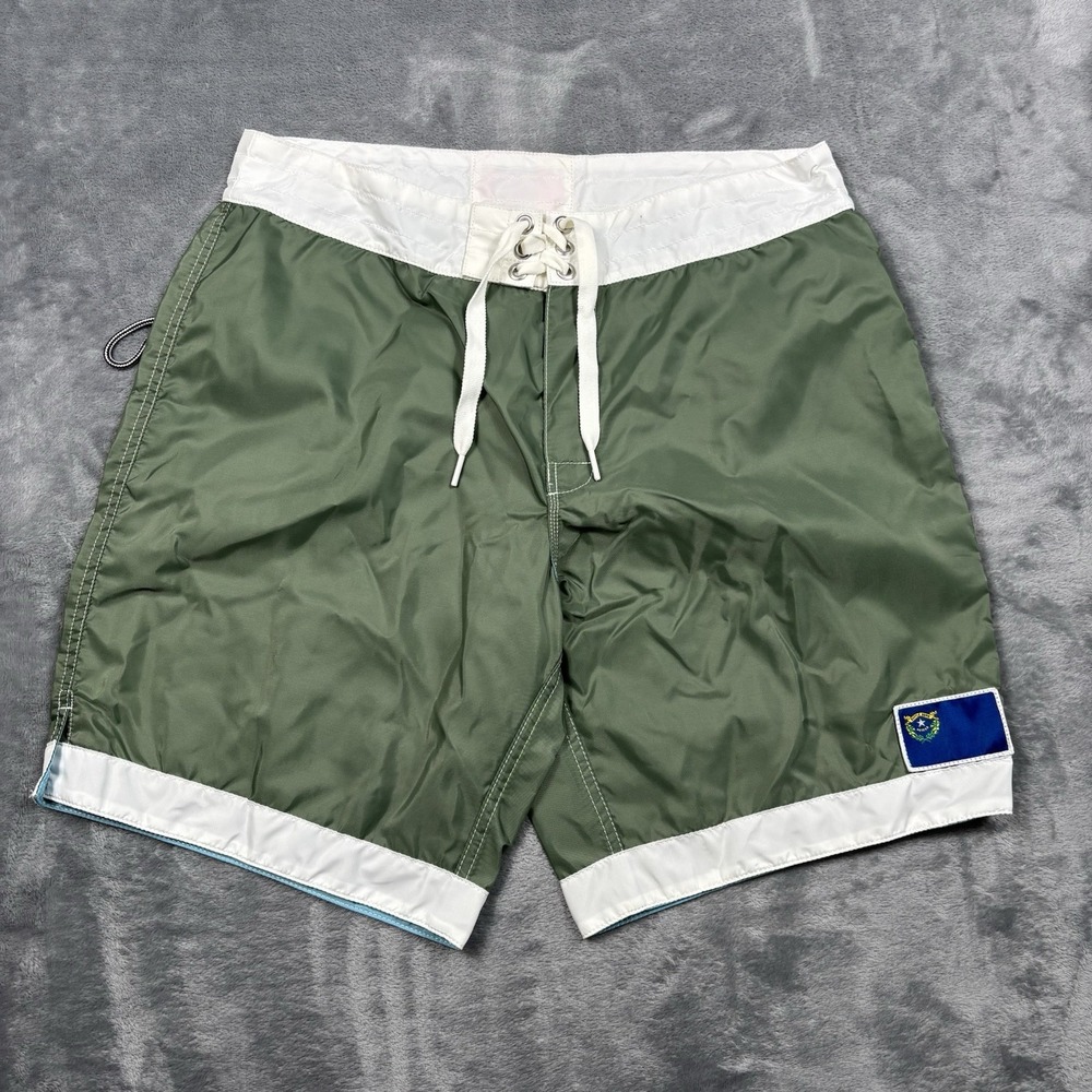 Birdwell Beach Britches Board Shorts Mens 36 Nevada Battle Born Made USA Green
